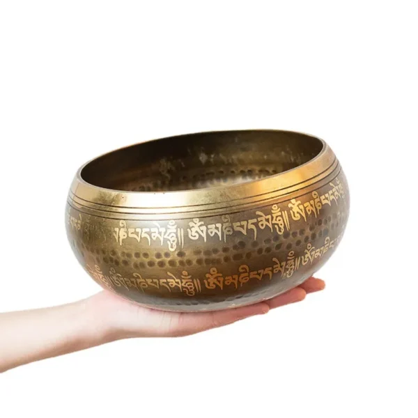 Nepalese Handmade Six-Word Mantra Singing Bowl for Meditation