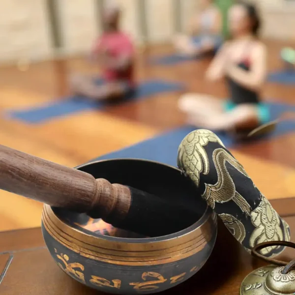 Tibetan Singing Bowl With Cushion And Mallet Unique Lotus Design Meditation Set For Prayer